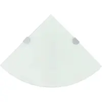 vidaXL Hoekschap met chromen dragers wit 35x35 cm glas
