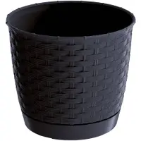 Prosperplast plantenpot/bloempot - kunststof - D19 x H16,5 cm - antraciet - Plantenpotten