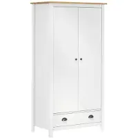 vidaXL Garderobekast met 2 deuren, Hill, wit, 89x50x170 cm, grenenhout