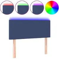 vidaXL Hoofdbord LED 80x5x78/88 cm stof blauw