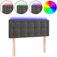 vidaXL Hoofdbord LED 90x5x78/88 cm fluweel donkergrijs