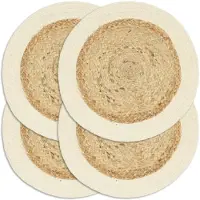vidaXL Placemats 4 st rond 38 cm jute en katoen natuurlijk