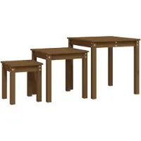 vidaXL Tafeltjesset 3 st massief grenenhout honingbruin