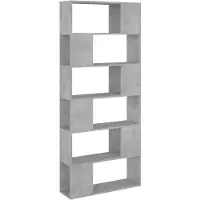 vidaXL Boekenkast/kamerscherm 80x24x186 cm bewerkt hout betongrijs