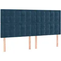 vidaXL Hoofdbord donkerblauw 200x5x118/128 cm fluweel