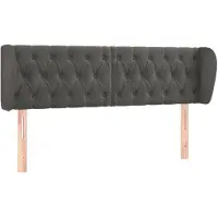 vidaXL Hoofdbord met randen 163x23x78/88 cm fluweel donkergrijs