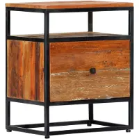 vidaXL Nachtkastje 40x30x50 cm massief gerecycled hout en staal