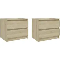vidaXL Nachtkastjes 2 st 50x39x43,5 cm bewerkt hout sonoma eikenkleur