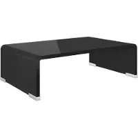 vidaXL Tv-meubel/monitorverhoger zwart 40x25x11 cm glas