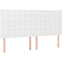 vidaXL Hoofdbord wit 180x5x118/128 cm kunstleer