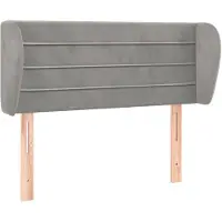 vidaXL Hoofdbord met randen 83x23x78/88 cm fluweel lichtgrijs