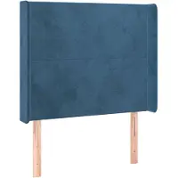 vidaXL Hoofdbord met randen 93x16x118/128 cm fluweel donkerblauw