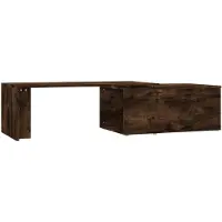 vidaXL Salontafel 150x50x35 cm bewerkt hout gerookt eikenkleurig