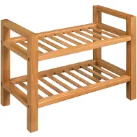 vidaXL Schoenenrek met 2 planken massief eikenhout 49,5x27x40 cm online kopen