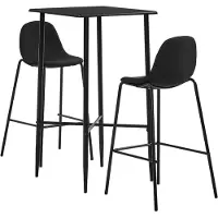 vidaXL 3-delige Barset stof zwart