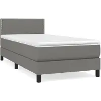 vidaXL Boxspring met matras stof donkergrijs 80x200 cm
