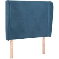 vidaXL Hoofdbord met randen 93x23x118/128 cm fluweel donkerblauw