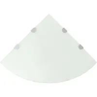 vidaXL Hoekschappen 2 st met chromen dragers 45x45 cm glas wit