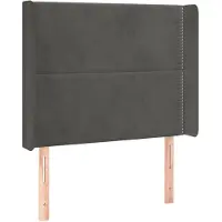 vidaXL Hoofdbord met randen 103x16x118/128 cm fluweel donkergrijs