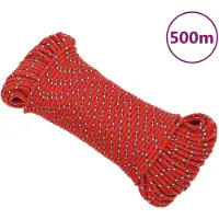 vidaXL Boottouw 5 mm 500 m polypropyleen rood