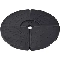 vidaXL Socle de parasol en forme d'éventail 4 pcs Noir