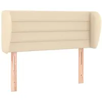 vidaXL Hoofdbord met randen 93x23x78/88 cm stof crèmekleurig