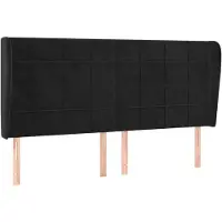 vidaXL Hoofdbord met randen 183x23x118/128 cm fluweel zwart