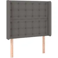 vidaXL Hoofdbord met randen 93x16x118/128 cm kunstleer grijs