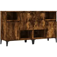vidaXL Dressoirs 2 st 60x35x70 cm bewerkt hout gerookt eikenkleurig