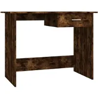 vidaXL Bureau 100x50x76 cm bewerkt hout gerookt eikenkleurig