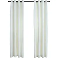 vidaXL Gordijn verduisterend met ringen 2 st 140x175 cm fluweel crème