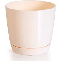 Prosperplast plantenpot - kunststof - beige - D21 x H19 cm - Plantenpotten