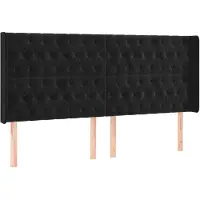 vidaXL Hoofdbord met randen 203x16x118/128 cm fluweel zwart