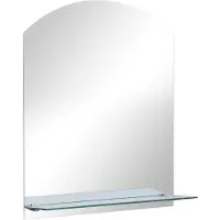vidaXL Wandspiegel met schap 30x50 cm gehard glas