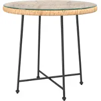 vidaXL Eettafel Ø50 Cm Gehard Glas En Staal Zwart