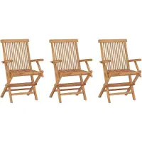 vidaXL Tuinstoelen 3 st inklapbaar massief teakhout