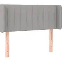vidaXL Hoofdbord met randen 103x16x78/88 cm stof lichtgrijs