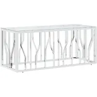 vidaXL Salontafel 110x45x45 cm roestvrij staal en glas