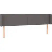 vidaXL Hoofdbord met randen 203x16x78/88 cm kunstleer grijs