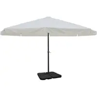 vidaXL Parasol met draagbare voet aluminium (wit)