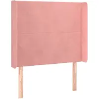 vidaXL Hoofdbord met randen 83x16x118/128 cm fluweel roze