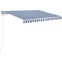 vidaXL Luifel automatisch uittrekbaar 300x250 cm blauw en wit