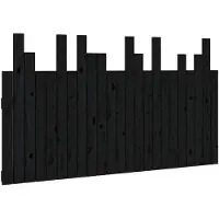 vidaXL Hoofdbord wandmontage 146,5x3x80 cm massief grenenhout zwart