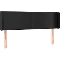 vidaXL Hoofdbord met randen 147x16x78/88 cm kunstleer zwart