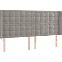 vidaXL Hoofdbord met randen 203x16x118/128 cm fluweel lichtgrijs
