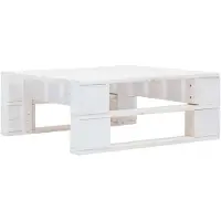 vidaXL Tuinhocker pallet hout wit