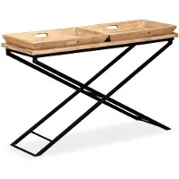 vidaXL Wandtafel 130x40x80 cm massief mangohout