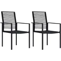 vidaXL Tuinstoelen 2 st PVC-rattan zwart