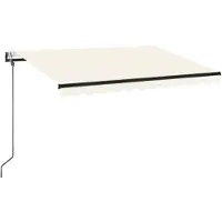 vidaXL Luifel automatisch met LED en windsensor 350x250 cm crèmekleur