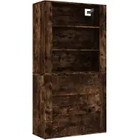 vidaXL Hoge kast bewerkt hout gerookt eikenkleurig